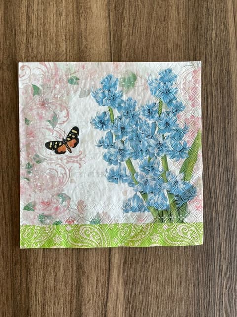 Hortênsias Azuis com Borboleta